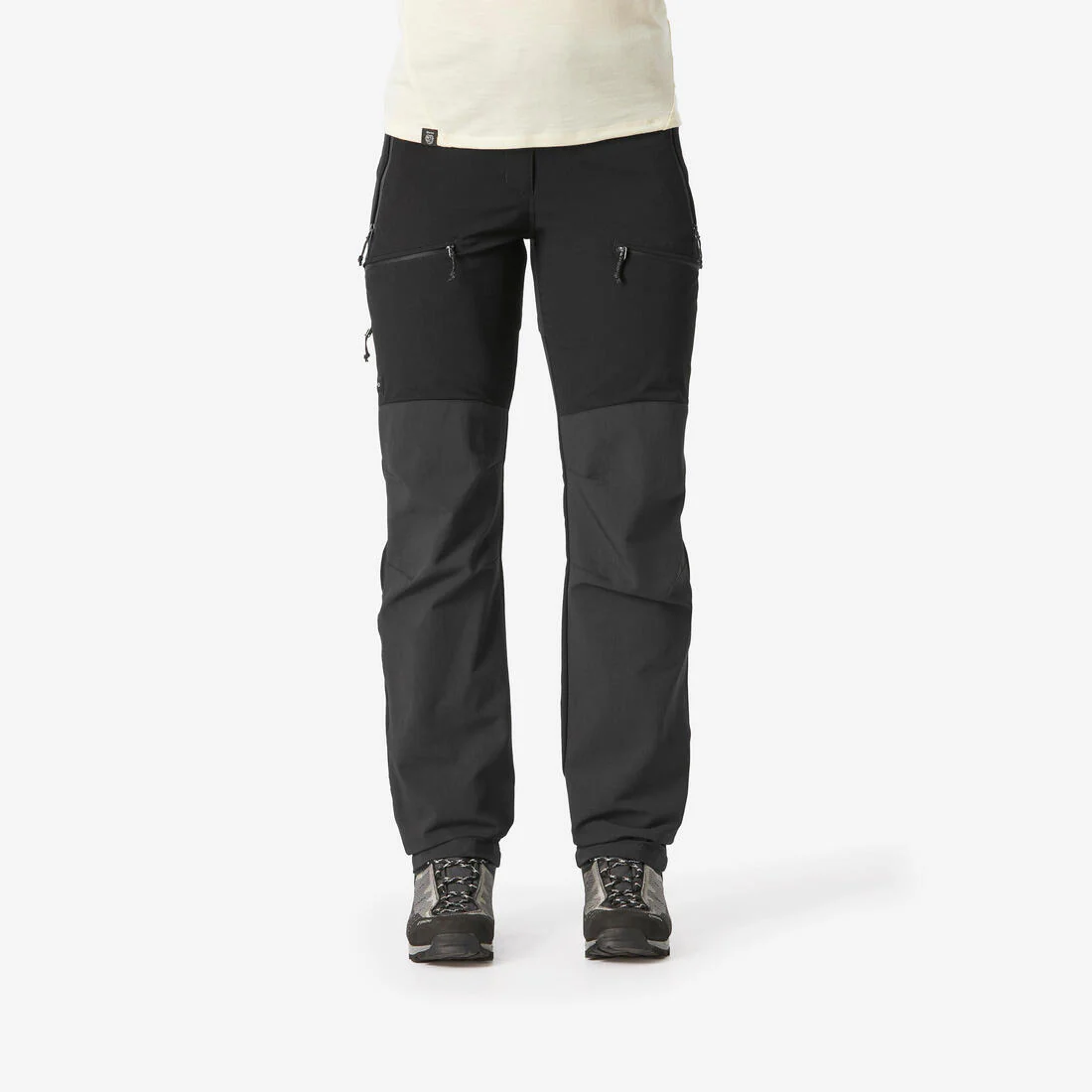 Pantalón de trekking en montaña perlante para mujer MT900