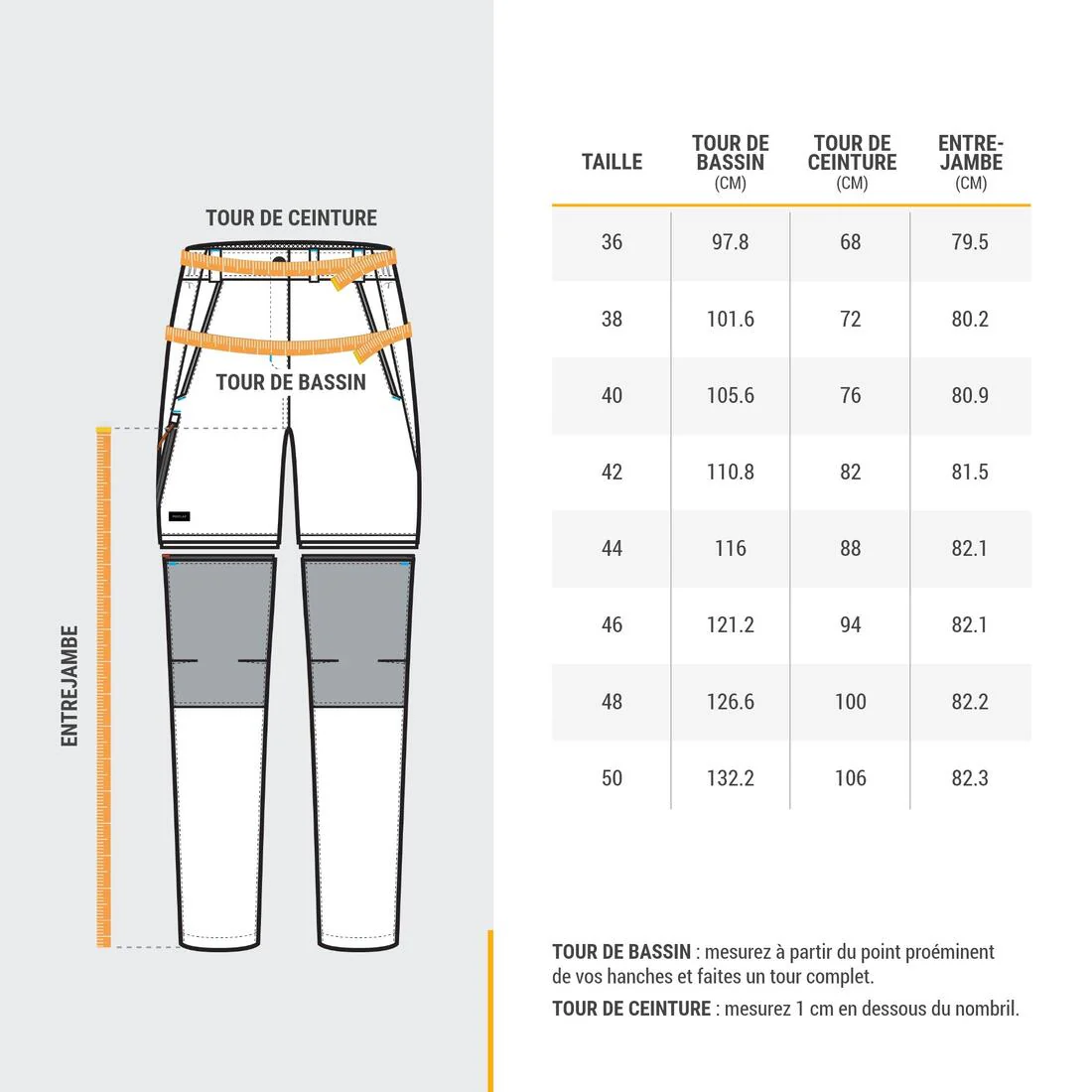 Pantalón de trekking y montañismo transformable 2 en 1 gris para mujer MT100 - Image 10