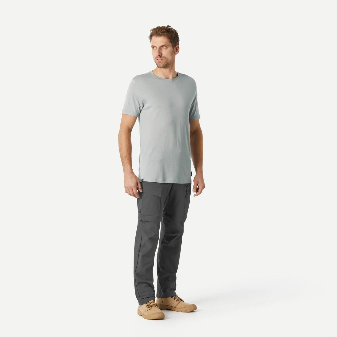 Pantalón de trekking y viaje transformable 2 en 1 camel para hombre Travel 500 - Image 5