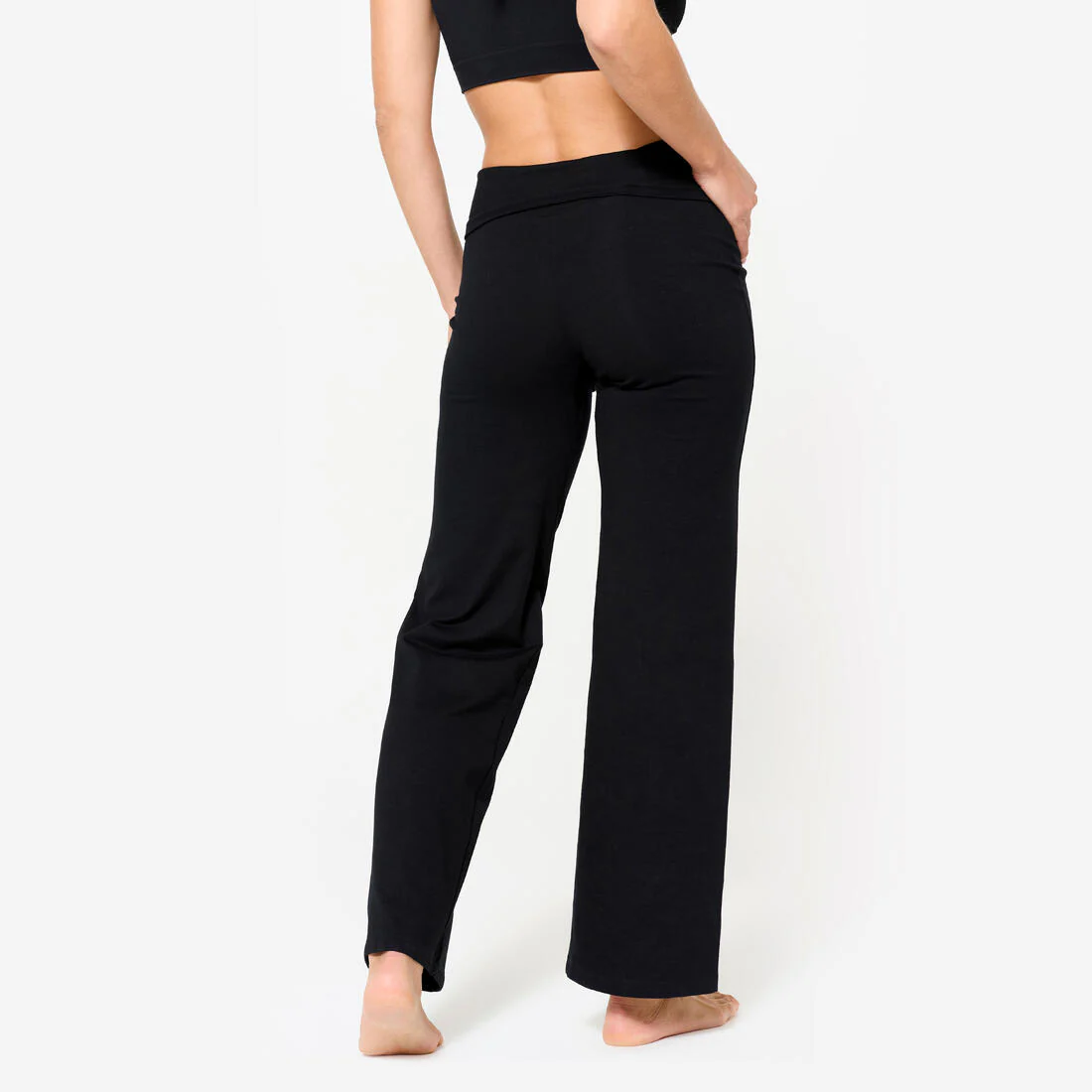 Pantalón de yoga suave de tiro ultra negro para mujer - Image 4