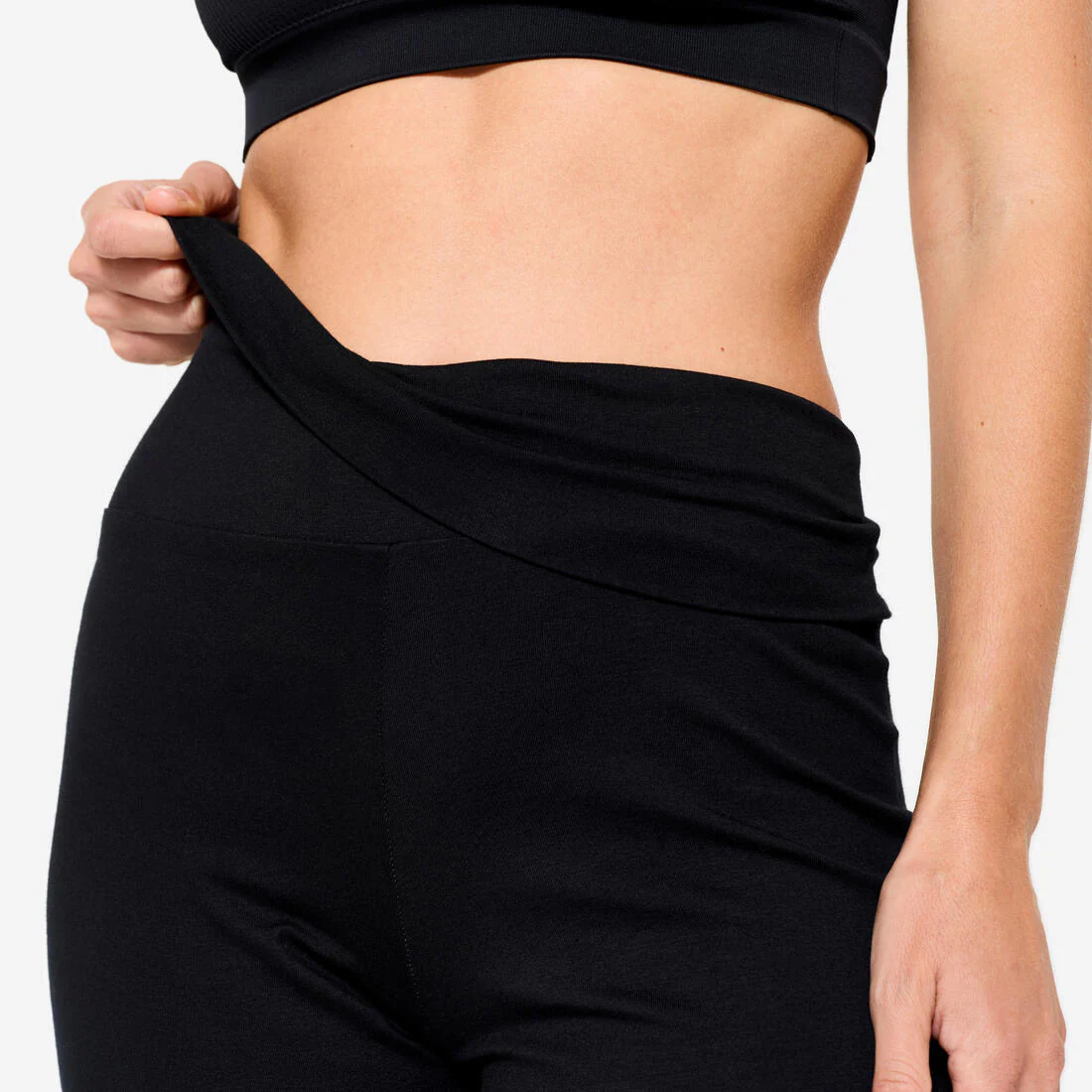 Pantalón de yoga suave de tiro ultra negro para mujer - Image 5