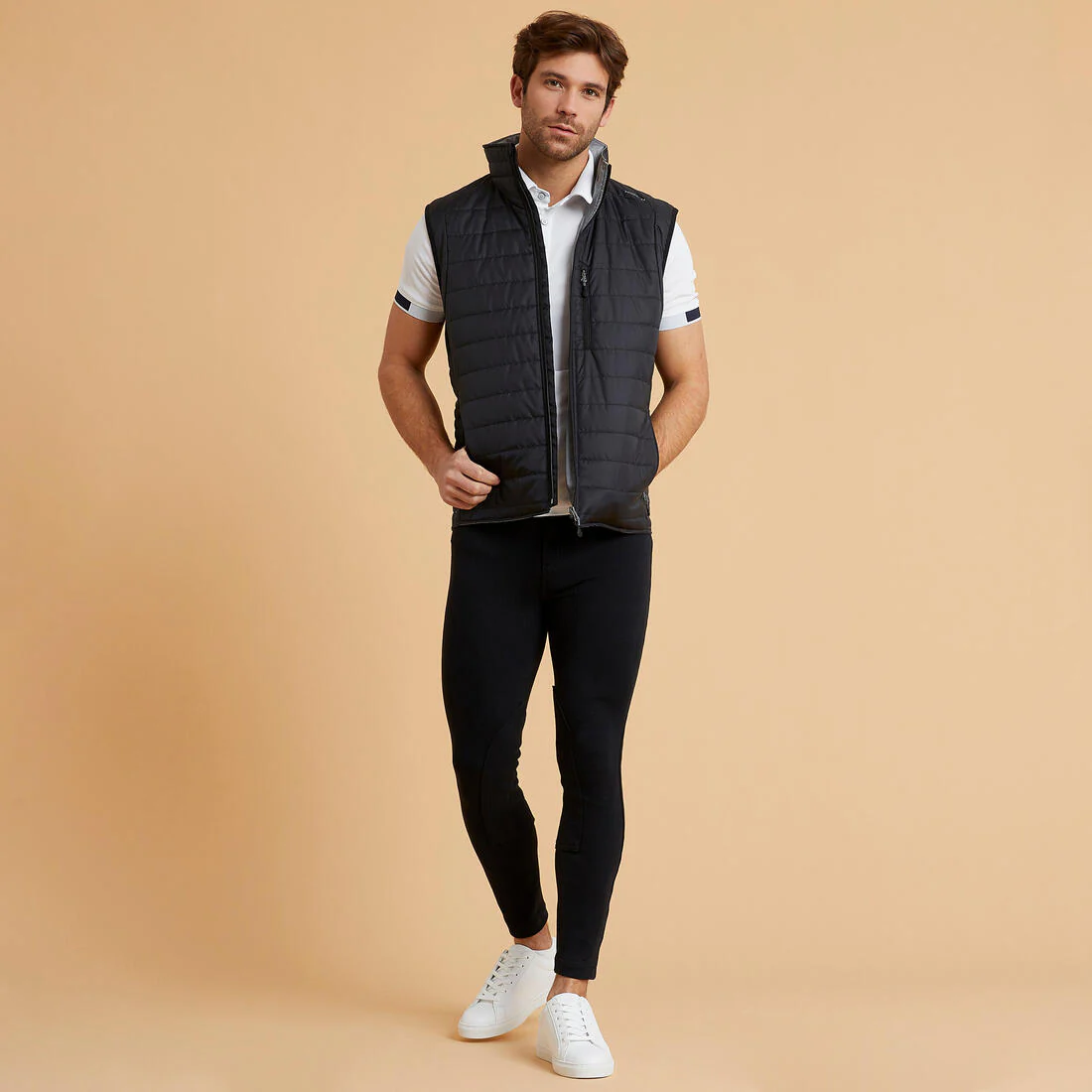 Pantalón equitación fouganza 100 hombre negro - Image 2
