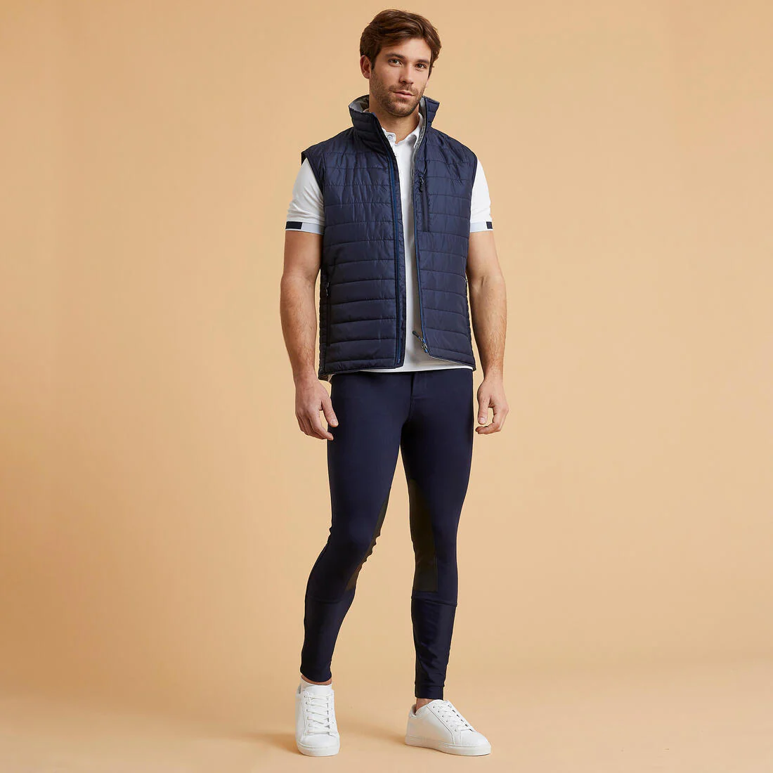 Pantalón equitación fouganza 140 hombre azul marino badanas adherentes - Image 2