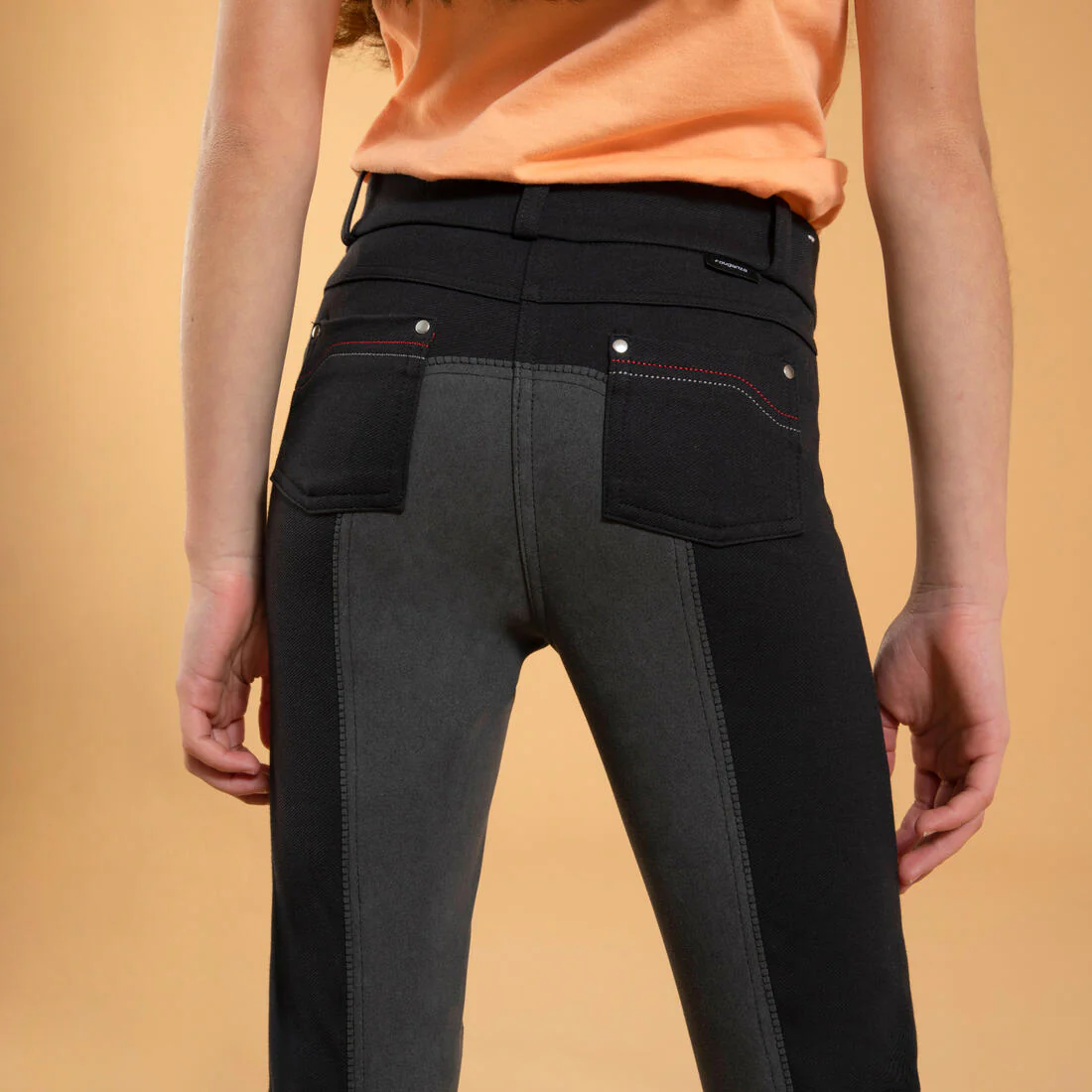 Pantalón Equitación Niños Negro Badana 180 - Image 4