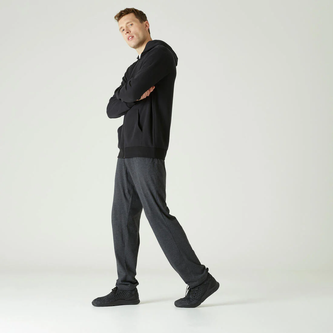 Pantalón jogger de fitness gris oscuro para hombre 100 - Image 2