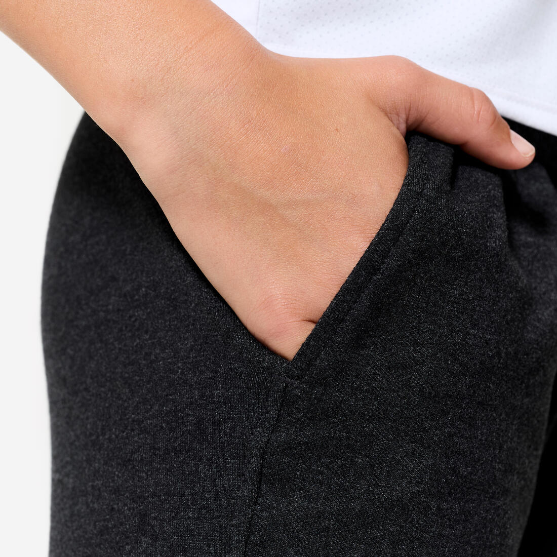 Pantalón jogger de French terry de corte recto gris jaspeado para niños 100 - Image 10