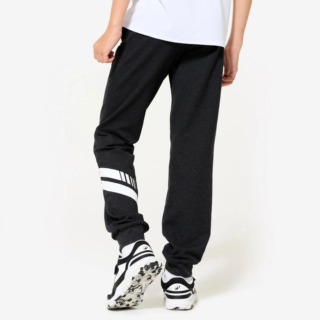 Pantalón jogger de French terry de corte recto gris jaspeado para niños 100 - Image 8