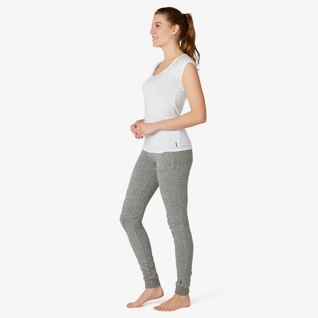Pantalón Jogger Fitness 520 Mujer Negro Slim - Image 4