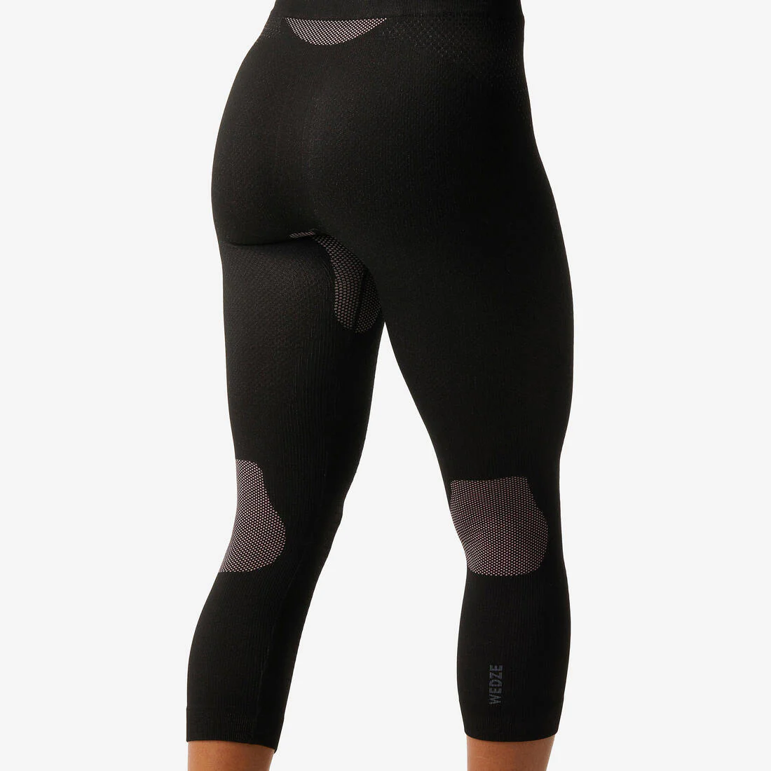 Pantalón térmico de esquí sin costuras negro y rosa para mujer BL 500 Soft - Image 3