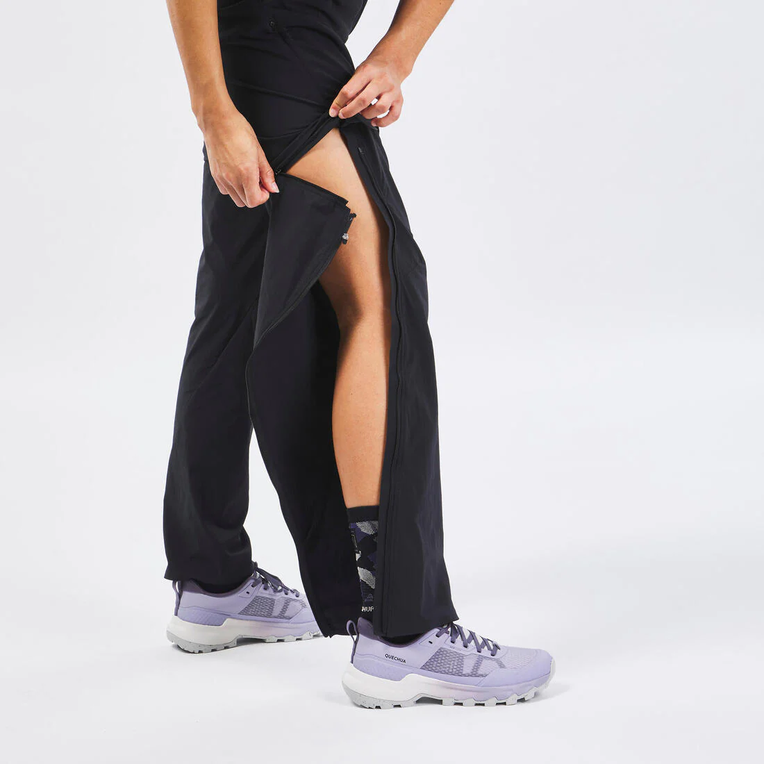 Pantalón transformable de senderismo montaña - MH550 - negro - Mujer - Image 18