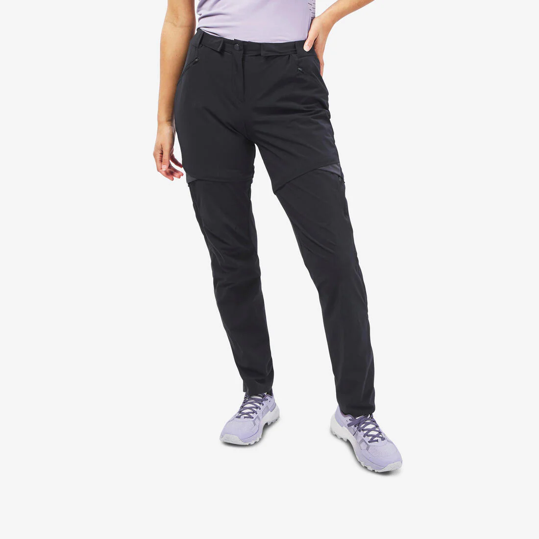 Pantalón transformable de senderismo montaña - MH550 - negro - Mujer - Image 2