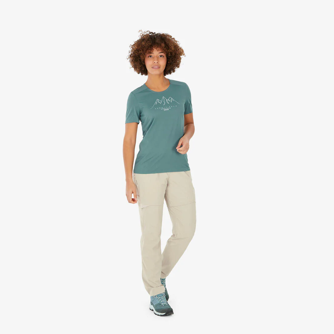 Pantalón transformable de senderismo montaña - MH550 - negro - Mujer - Image 3