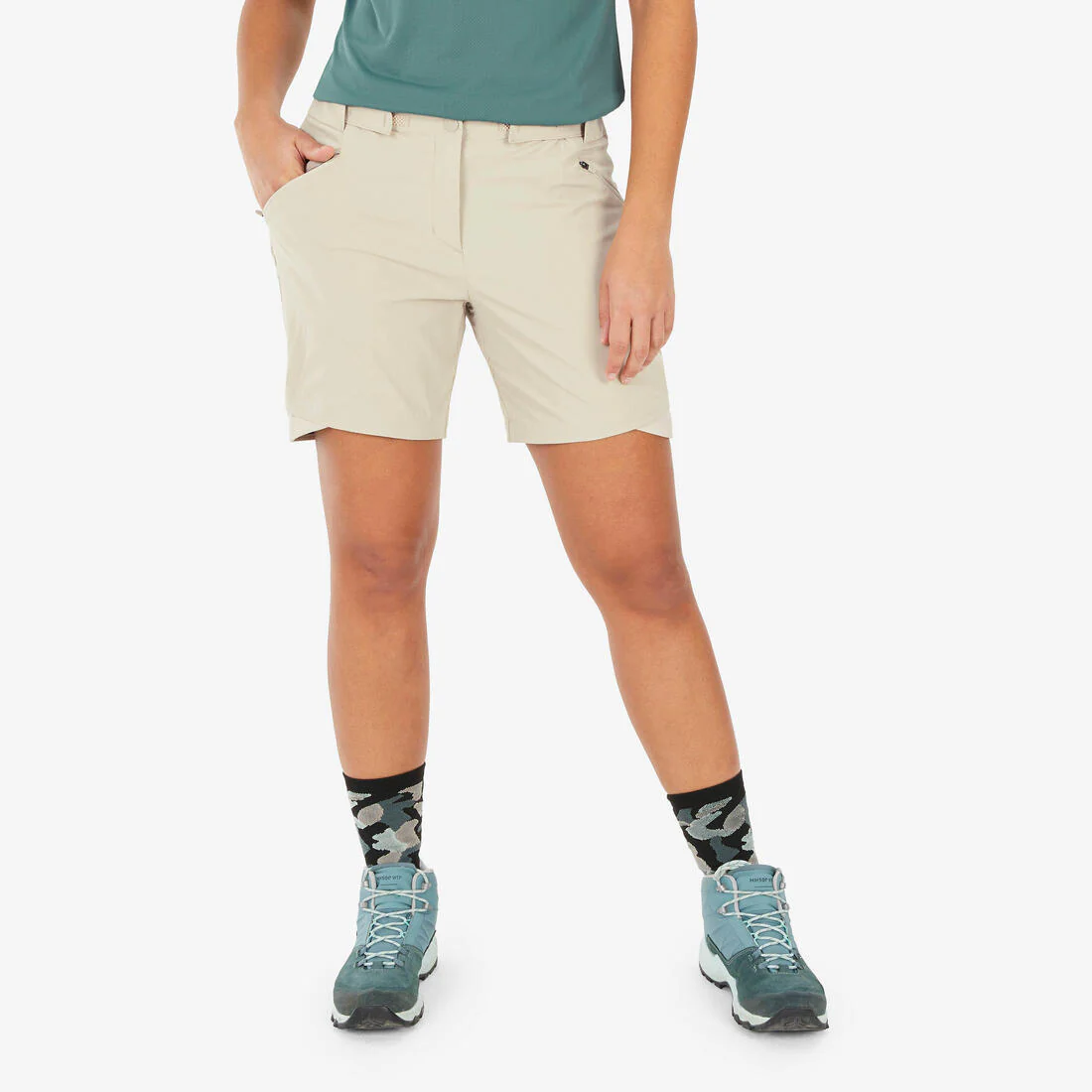 Pantalón transformable de senderismo montaña - MH550 - negro - Mujer - Image 6