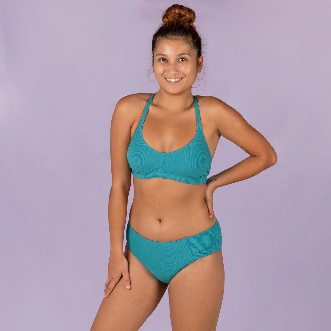 Panty de bikini de natación azul verde para mujer Simy - Image 18