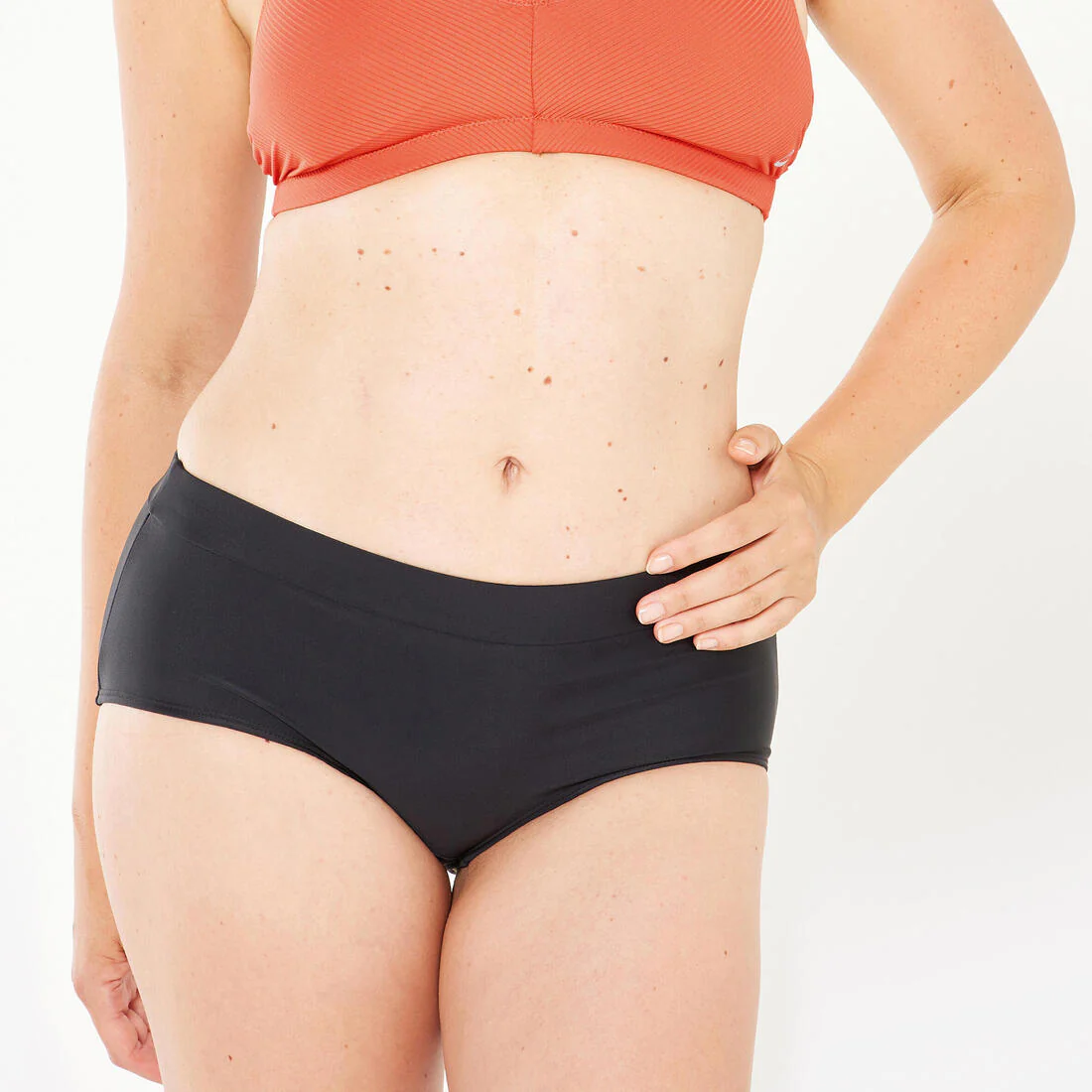 Panty de bikini de natación tipo short negro para mujer 100 Lola