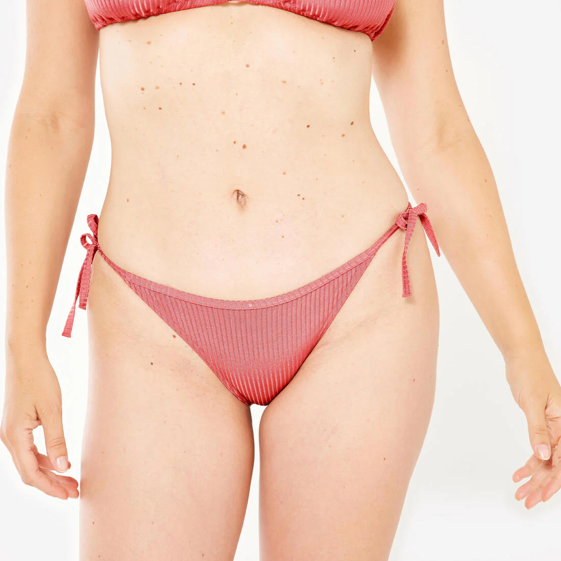 Panty de bikini de surf anundada rosa para mujer Sofy
