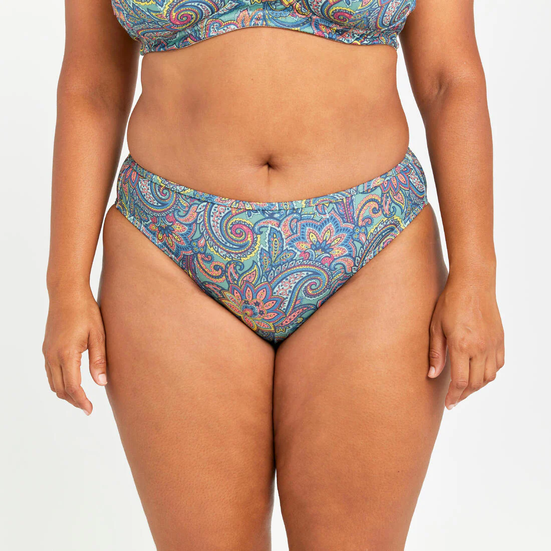 Panty de bikini de surf caqui para mujer Nina Paisley - Image 10