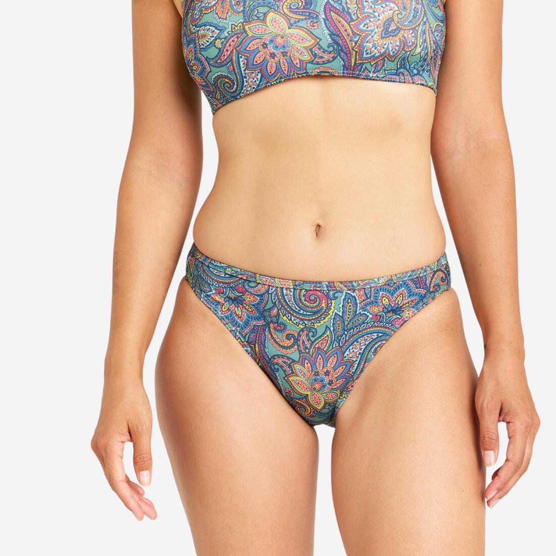 Panty de bikini de surf caqui para mujer Nina Paisley - Image 3