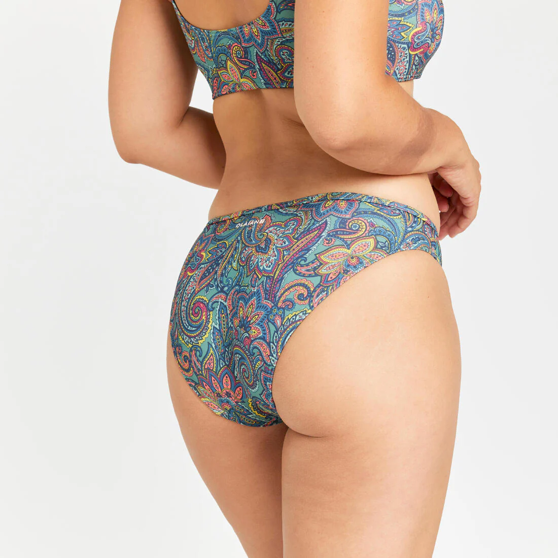 Panty de bikini de surf caqui para mujer Nina Paisley - Image 5