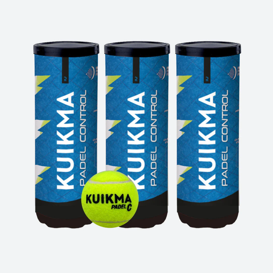Paquete de 3 pelotas de pádel presurizadas Kuikma Control