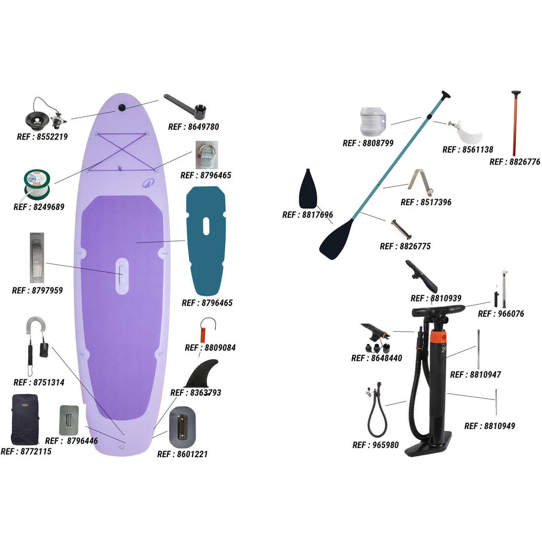 Paquete de stand up paddle inflable de 10'6 violeta edición limitada 100 - Image 4