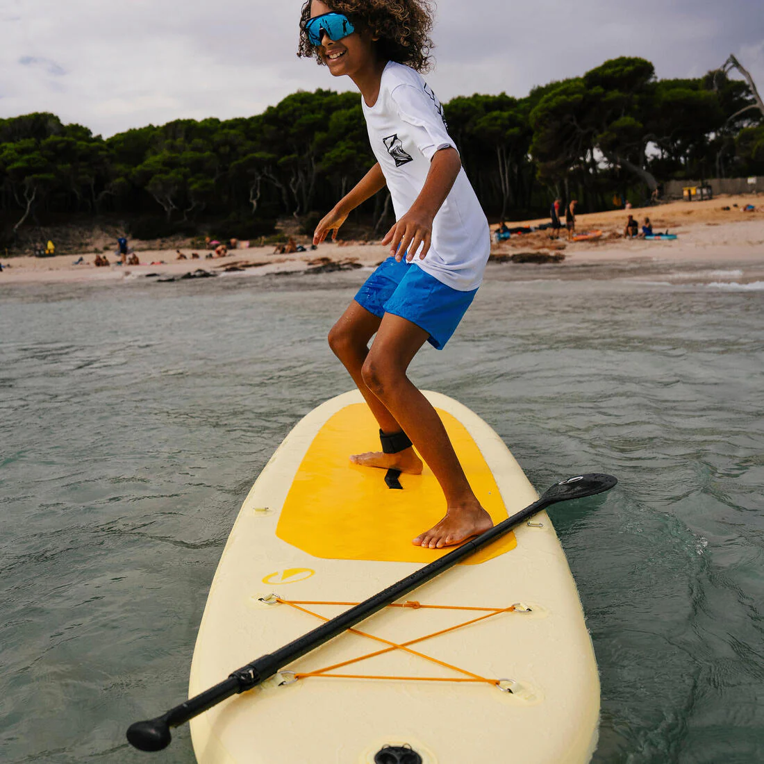 Paquete de stand up paddle inflable de 9'6 amarilla para una persona 100 - Image 16
