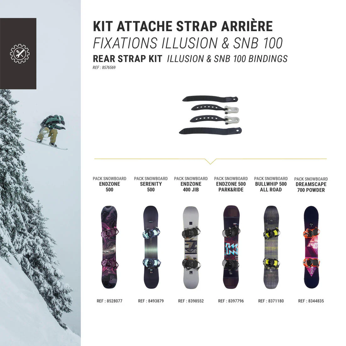 Par de straps de snowboard de repuesto para zona superior Wedze - Image 3