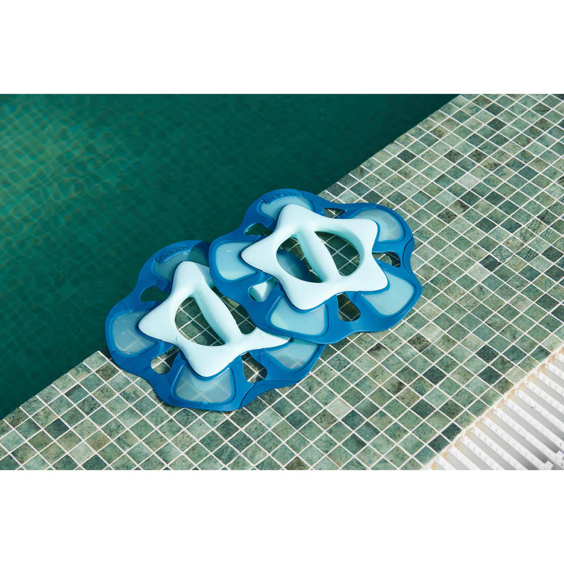 Par Pesas Acuáticas Aquagym Pullpush Flower CH Verde/Azul - Image 2
