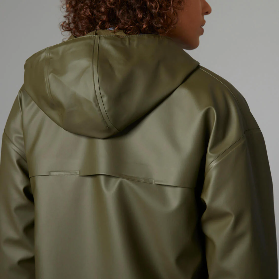 Parka de ciclismo urbano impermeable caqui unisex 540 - Image 10