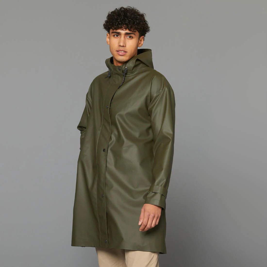 Parka de ciclismo urbano impermeable caqui unisex 540 - Image 19