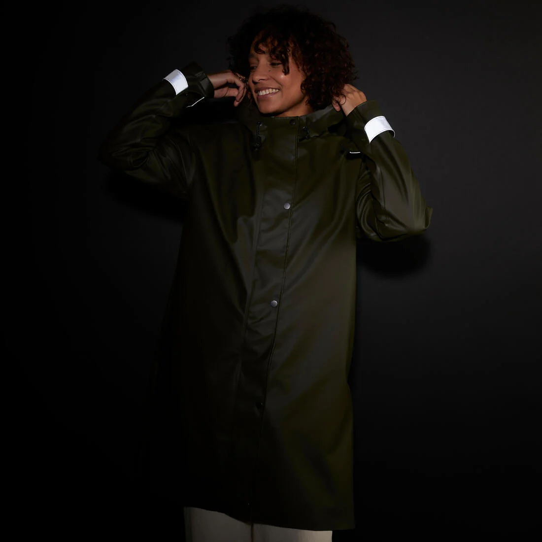 Parka de ciclismo urbano impermeable caqui unisex 540 - Image 20