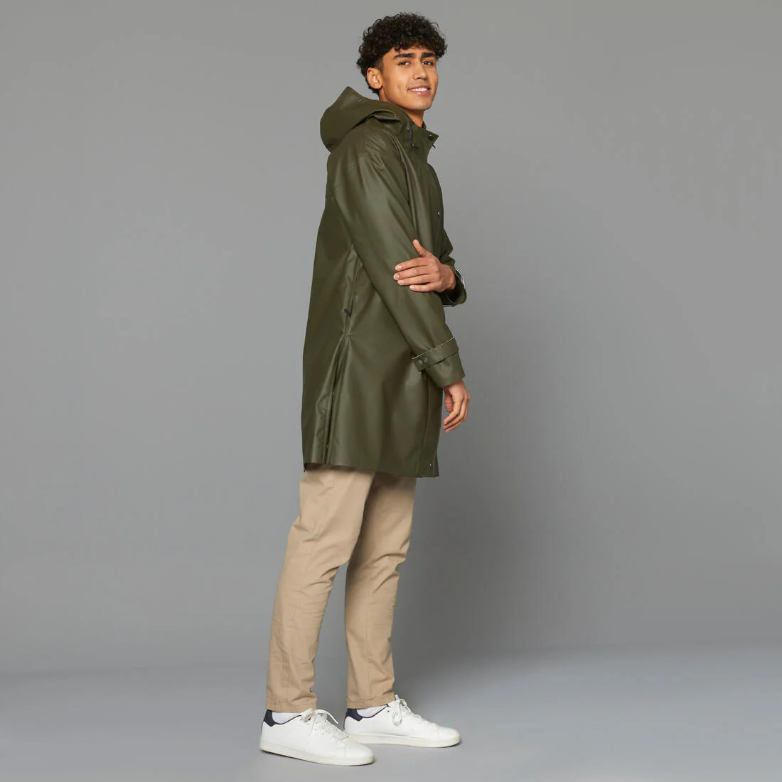 Parka de ciclismo urbano impermeable caqui unisex 540 - Image 22