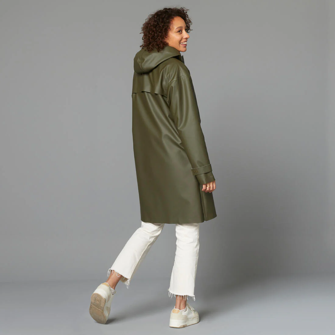 Parka de ciclismo urbano impermeable caqui unisex 540 - Image 24
