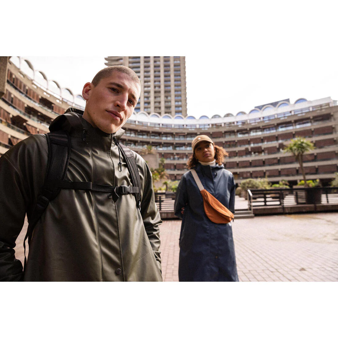 Parka de ciclismo urbano impermeable caqui unisex 540 - Image 31