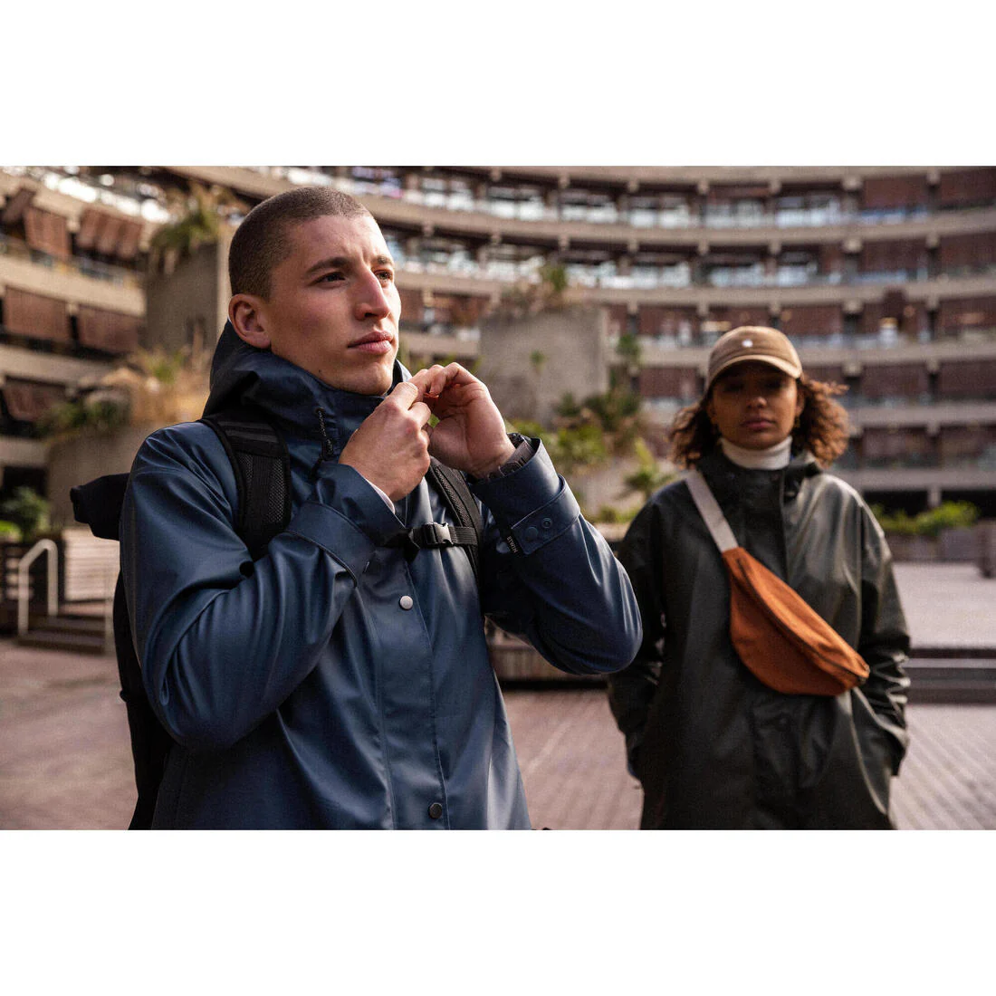 Parka de ciclismo urbano impermeable caqui unisex 540 - Image 33