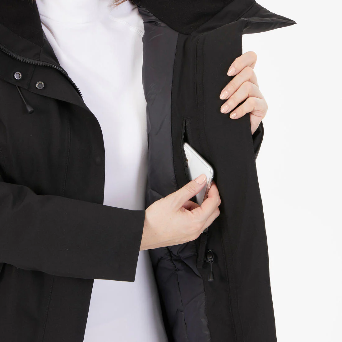 Parka de senderismo impermeable hasta -10 °C negra para mujer NH500 - Image 10