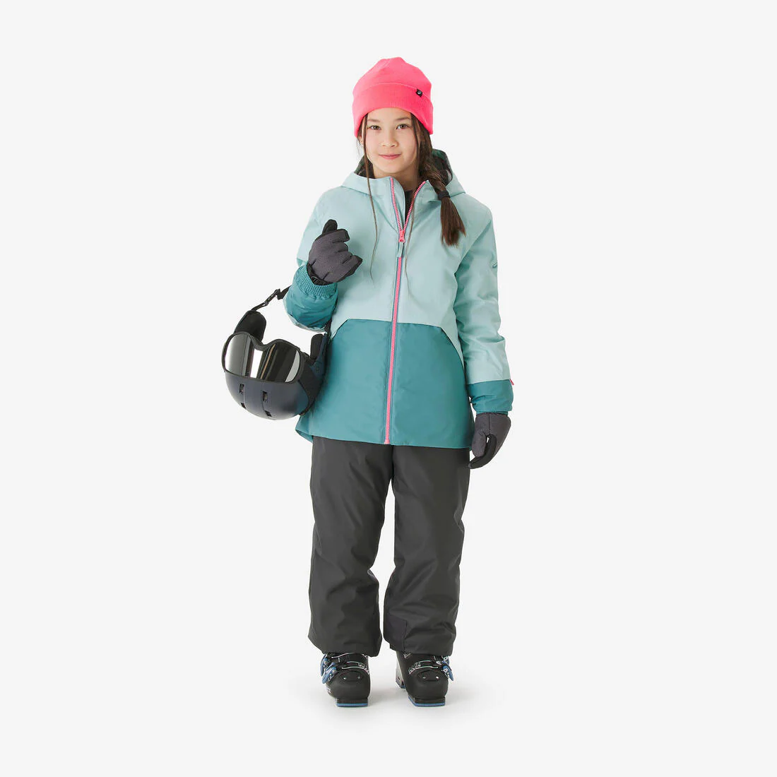 Chaqueta de Nieve Ski y Snowboard Niña - Wedze 100 Impermeable Azul Rosado - Image 4