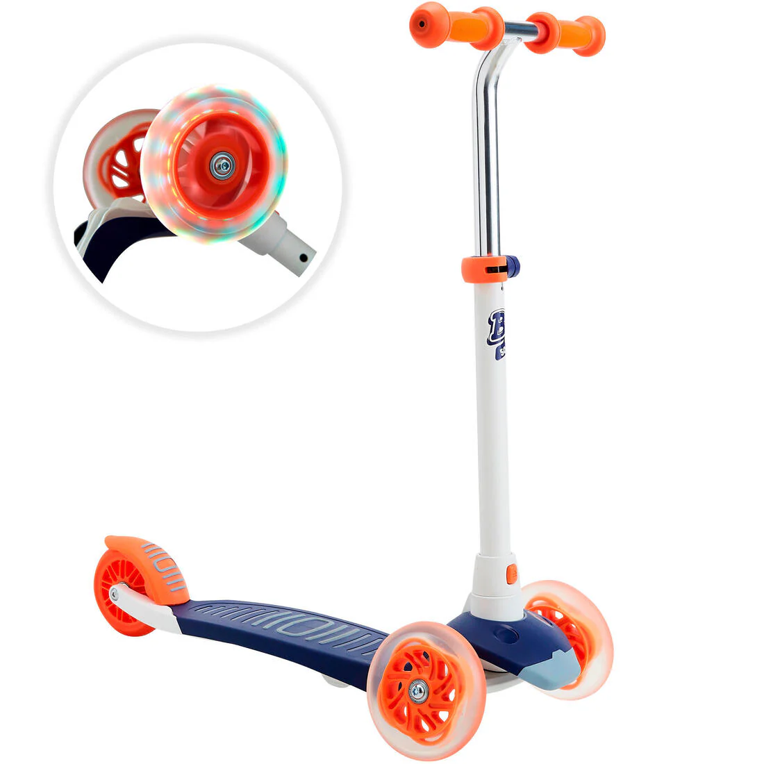 PATÍN DEL DIABLO DE 3 RUEDAS NIÑO B1 500 AZUL NARANJA - Image 11