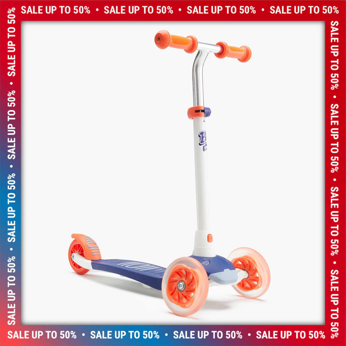 PATÍN DEL DIABLO DE 3 RUEDAS NIÑO B1 500 AZUL NARANJA - Image 13