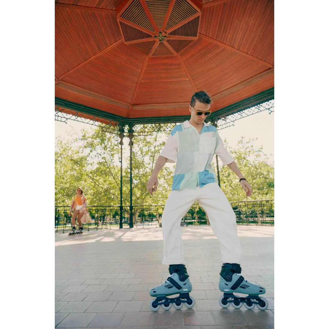 Patines en línea caqui claro para adulto Freeride MF500 - Image 69
