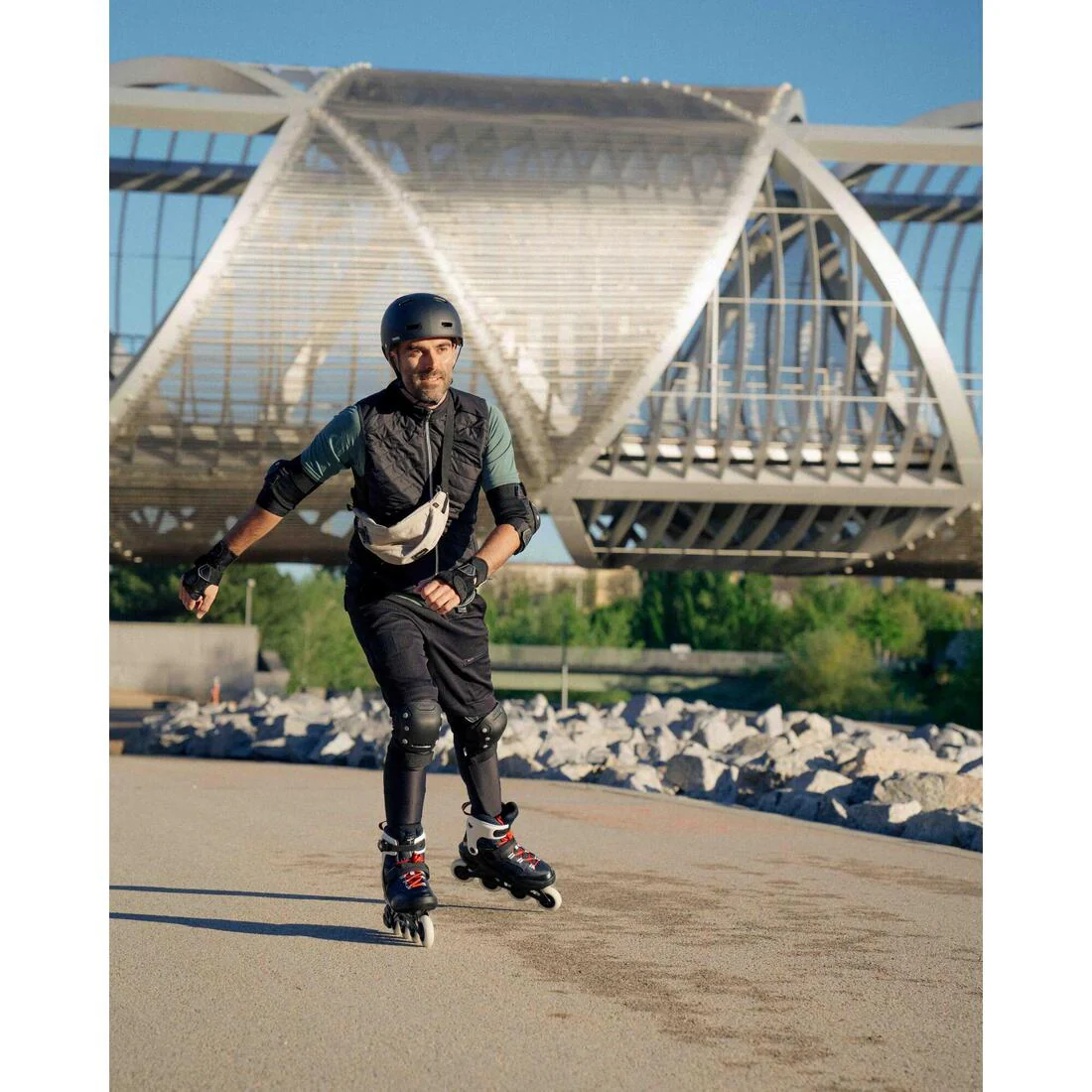 Patines en línea de fitness azul/rojo para adulto FIT500 - Image 15