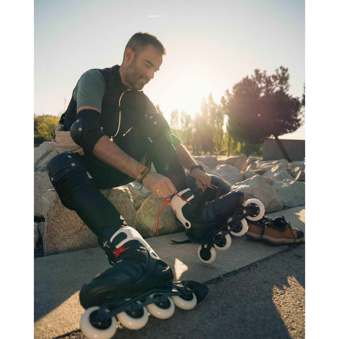 Patines en línea de fitness azul/rojo para adulto FIT500 - Image 16