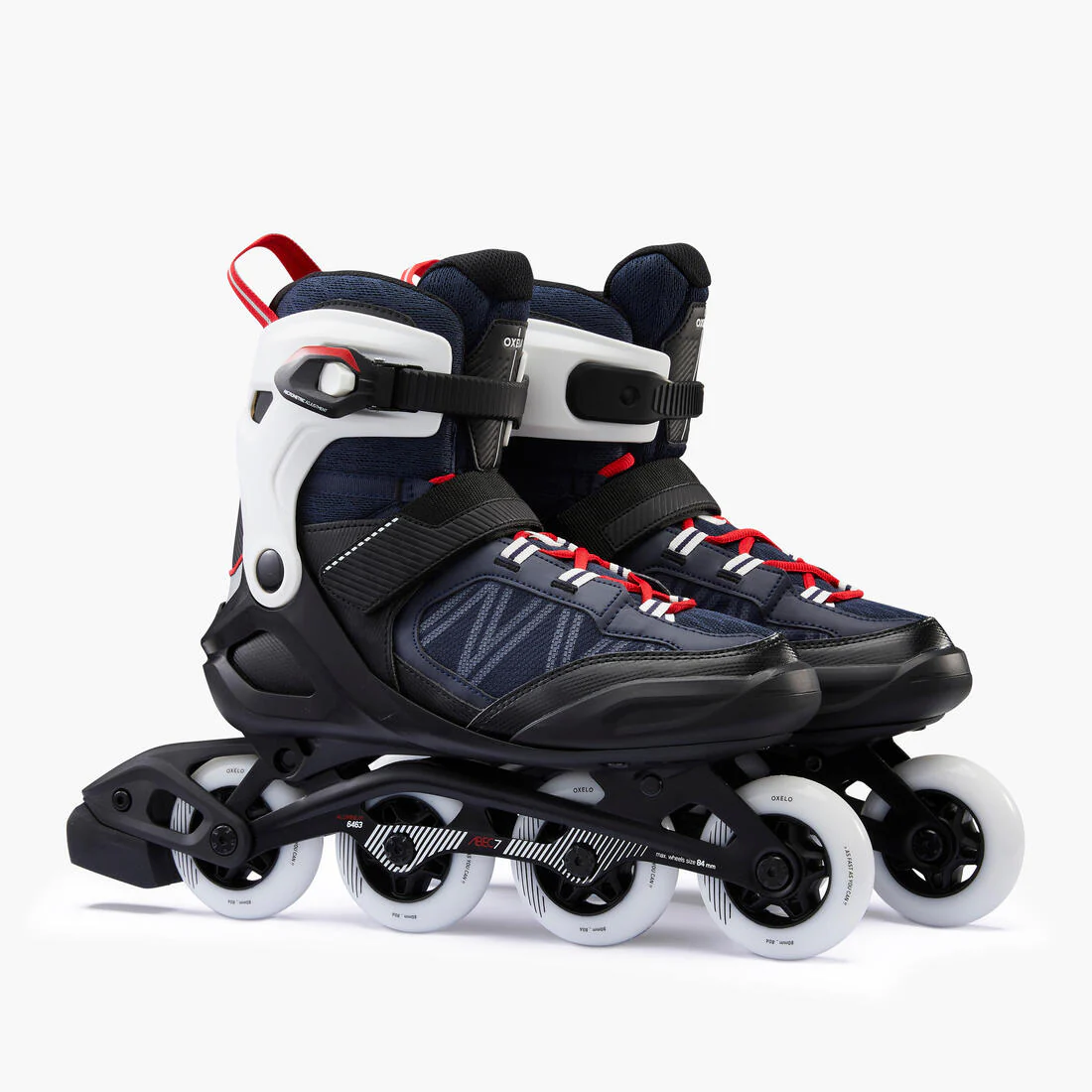 Patines en línea de fitness azul/rojo para adulto FIT500 - Image 2