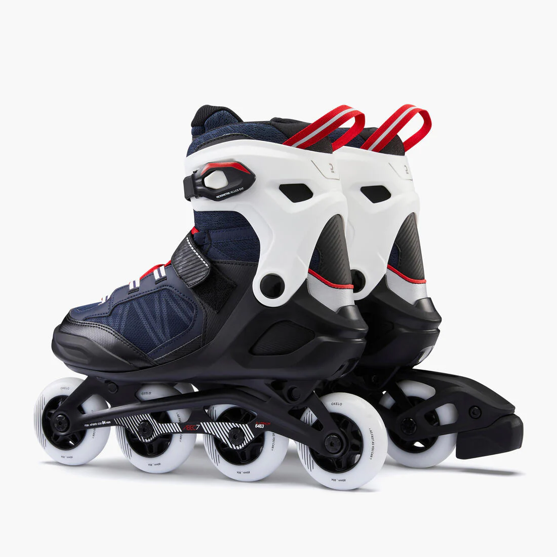 Patines en línea de fitness azul/rojo para adulto FIT500 - Image 5