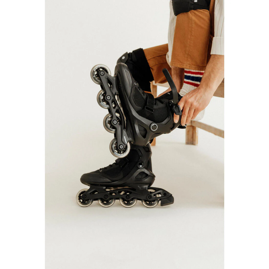Patines en Línea Fitness FIT100 Adulto Negro Plata - Image 9