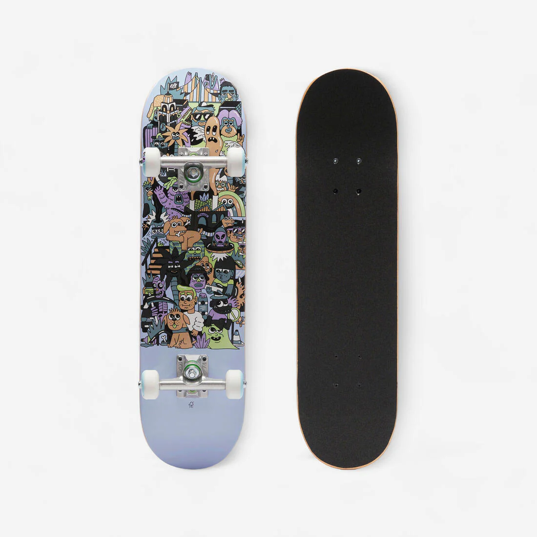 Patineta talla 7 de 25" gris para niños de 3 a 7 años Skatopia CP100 Mini