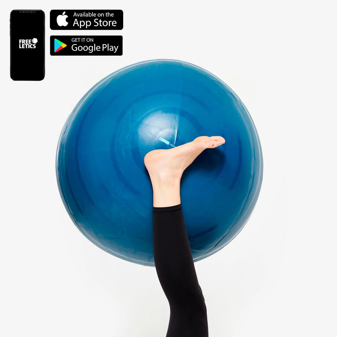 Pelota de gimnasia resistente talla 3 de 75 cm azul - Image 3