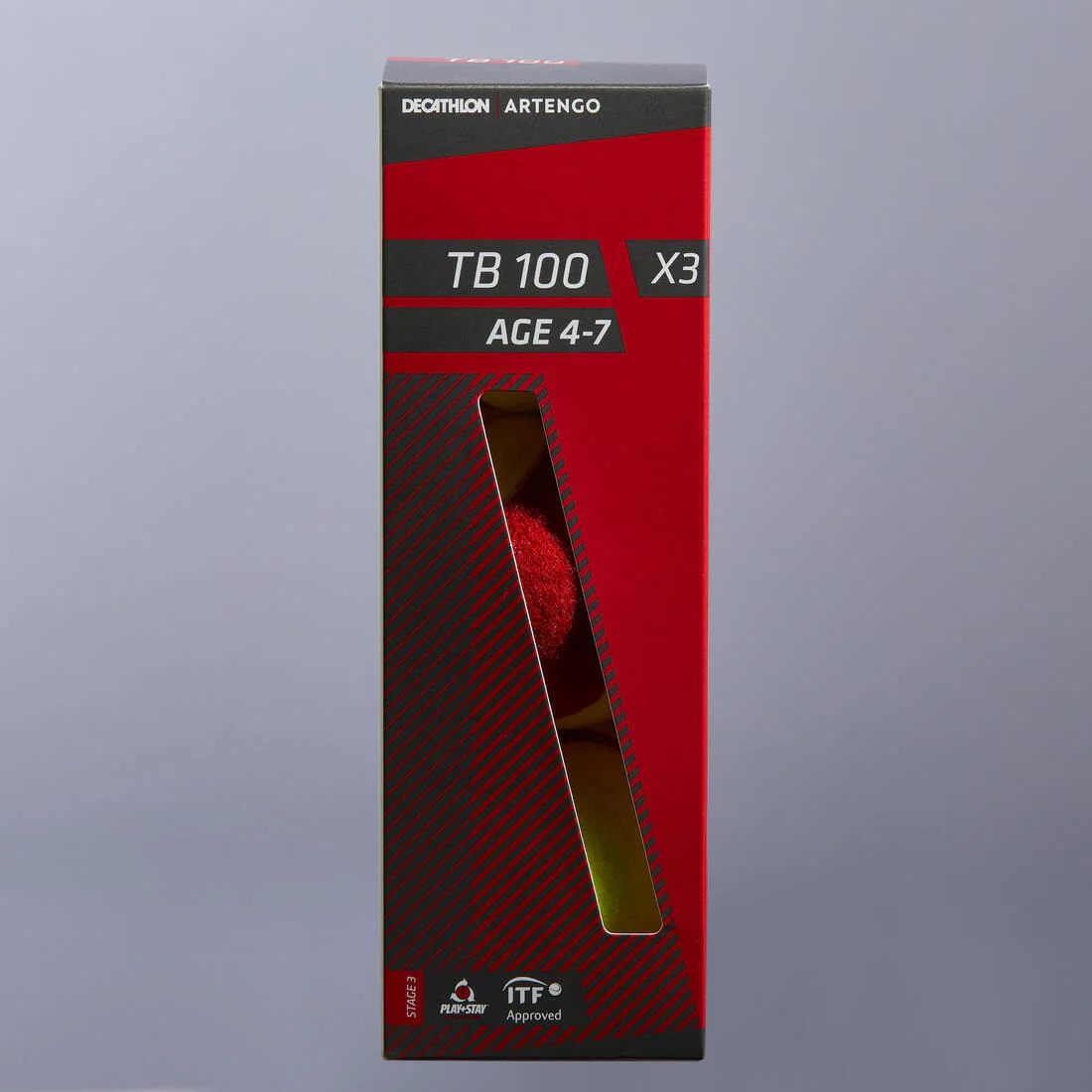 PELOTA DE TENIS TB100x3 ROJO - Image 2