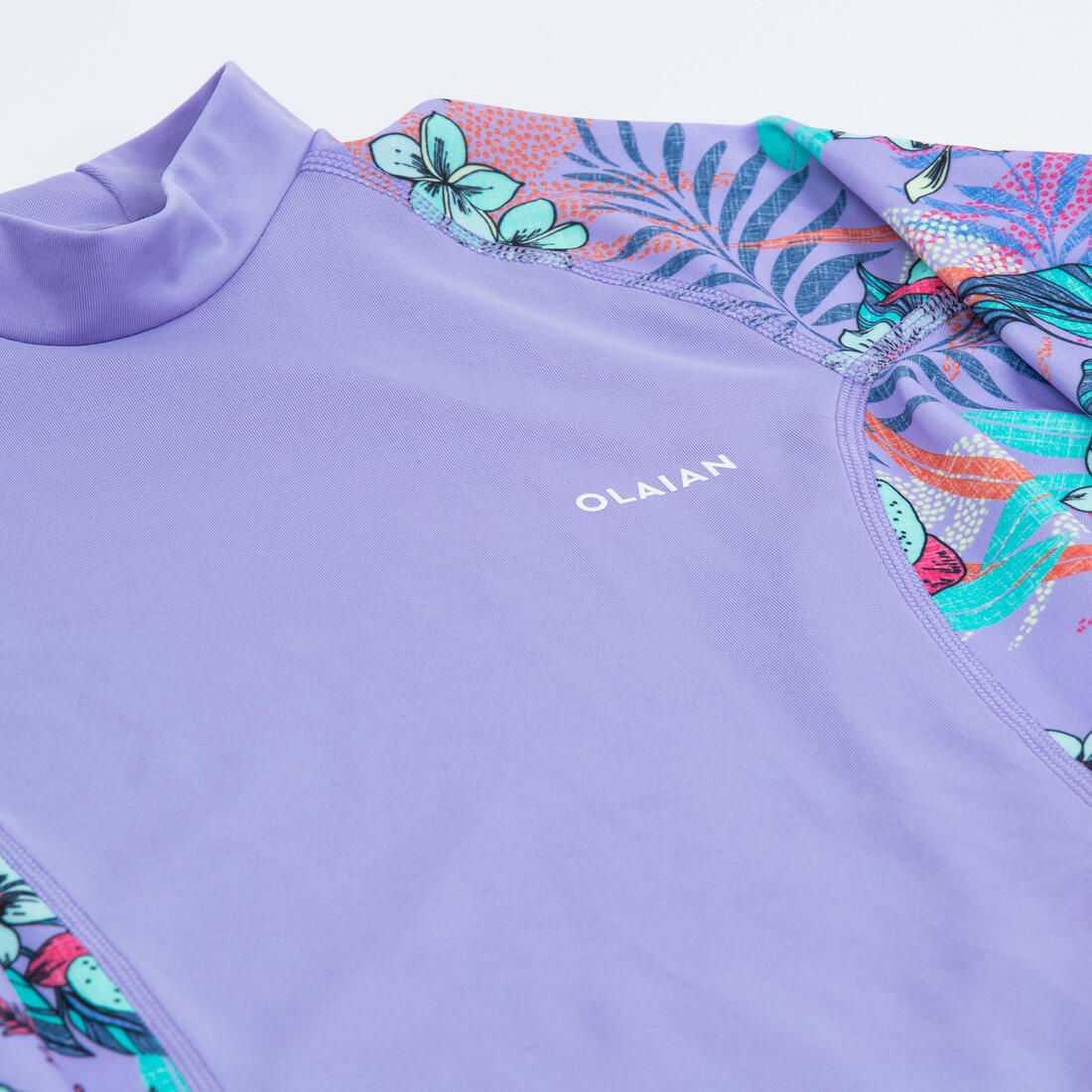Playera anti-UV de manga larga morada para niñas 500 - Image 8