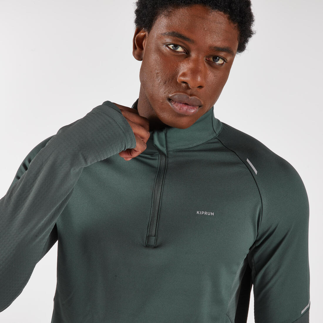Playera cálida manga larga 1/2 cremallera hombre, Kiprun Run 500 Warm - Image 4